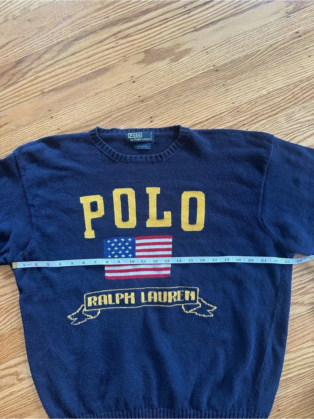 Vintage 90's Polo Ralph Lauren Navy Blue Sweater, Size Large